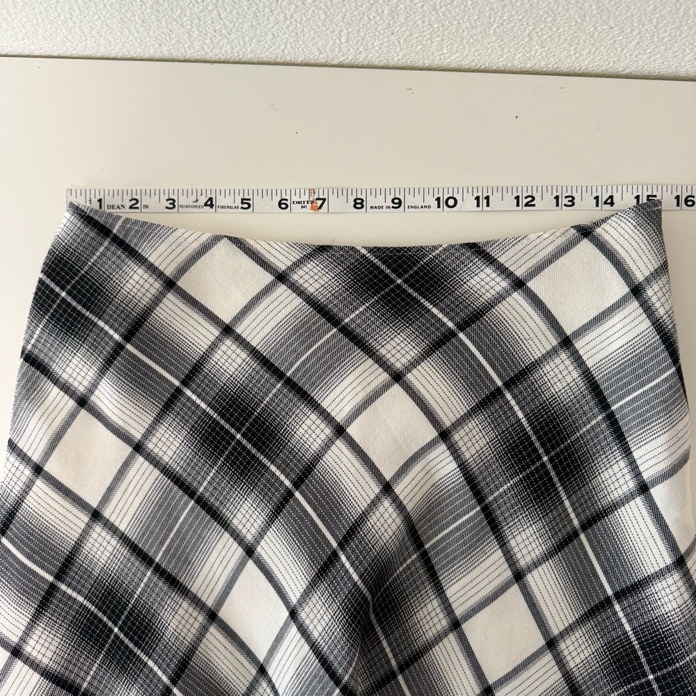 East 5th Plaid Bias Cut Lined Midi Skirt Black/White- Women’s Size 10 - Picture 8 of 11